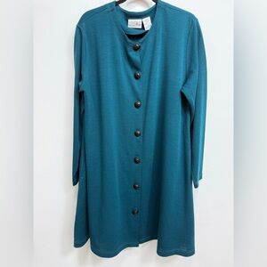 Liz Claiborne Teal Long Sleeve Dress, EUC, size L